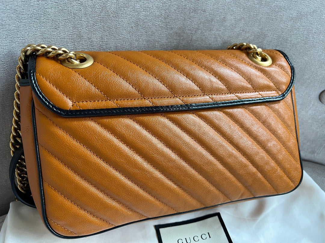 Gucci GG Torchon Tan Marmont Small Shoulder Bag (RRP £1590)