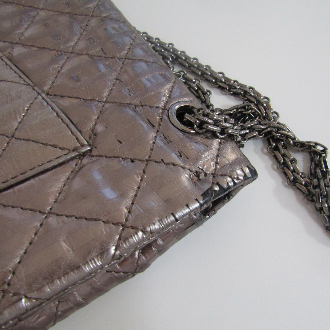 Chanel 2.55 Reissue 227 Double New Metallic Striped Shoulder Bag