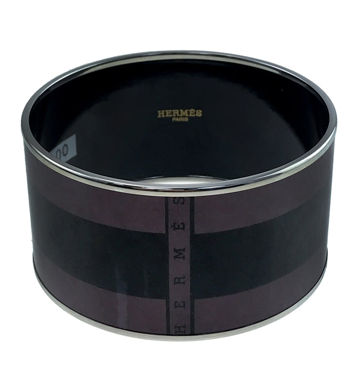 Hermes Bicolor Enamel Wide Bangle Medium