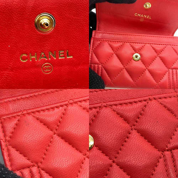 Top Quality Chanel Boy Card Case Red Lambskin