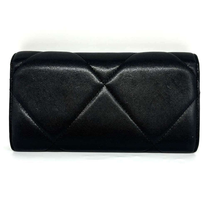 Top Quality Chanel Lambskin 19 Long Wallet Black Leather