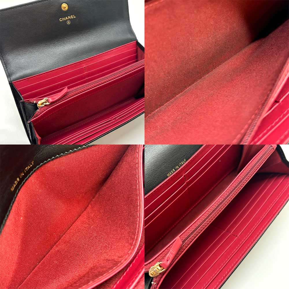 Top Quality Chanel Lambskin 19 Long Wallet Black Leather