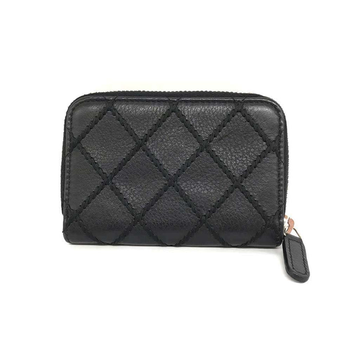 Top Quality Chanel Leather Coin Purse Wild Stitch Black