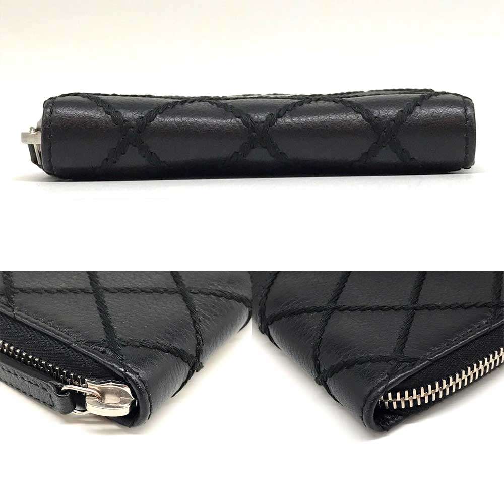 Top Quality Chanel Leather Coin Purse Wild Stitch Black