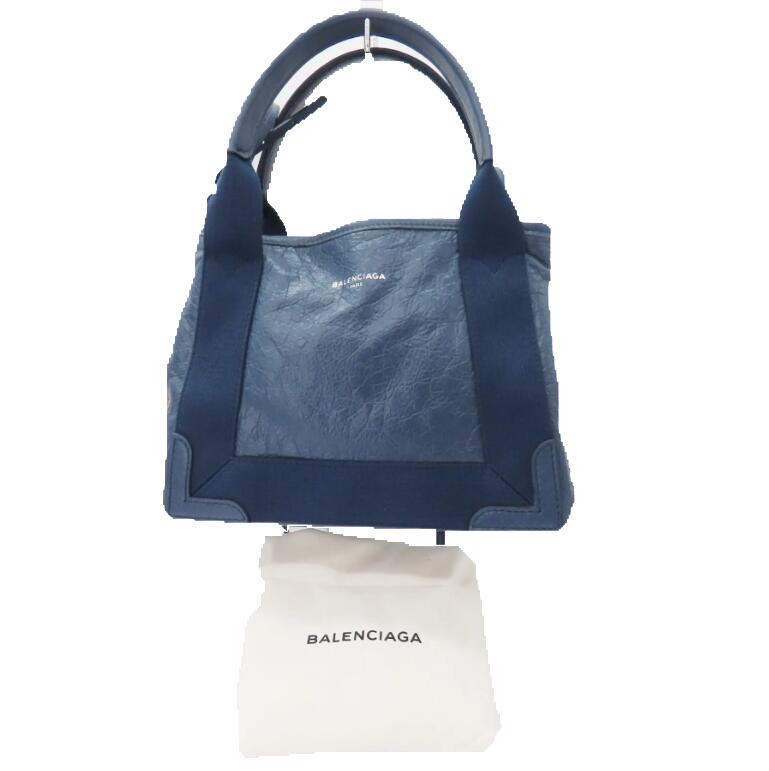 Top Quality Balenciaga Navy Cabas XS Leather Tote