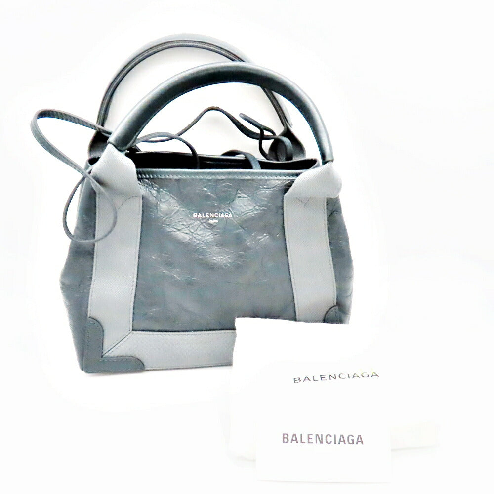 Top Quality Balenciaga Navy Cabas XS Leather Tote