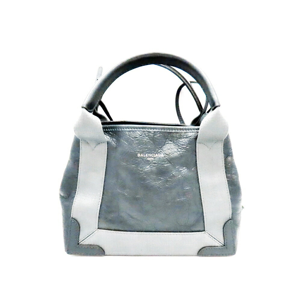 Top Quality Balenciaga Navy Cabas XS Leather Tote