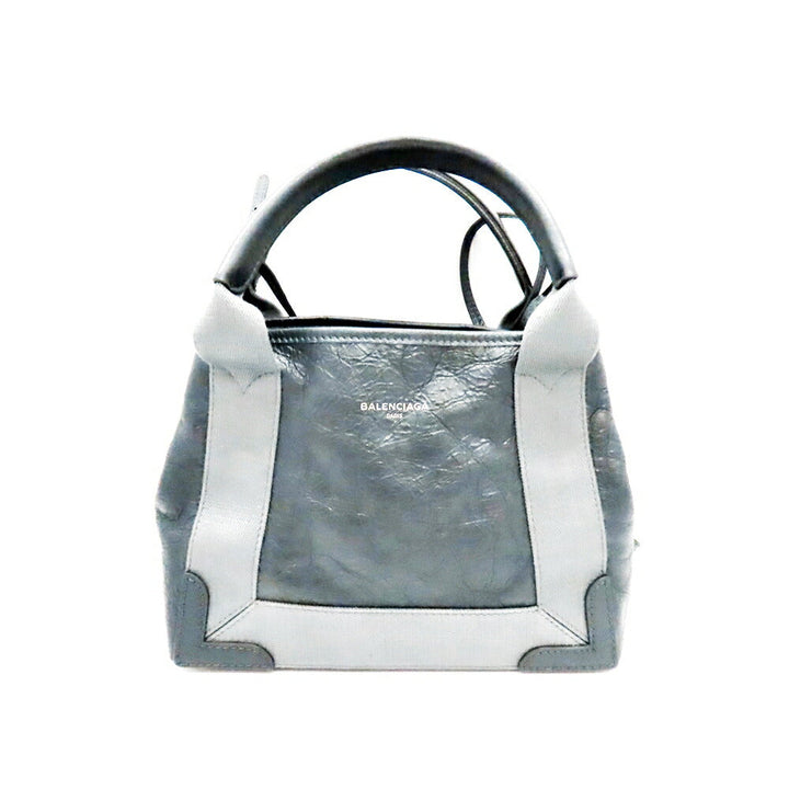 Top Quality Balenciaga Navy Cabas XS Leather Tote