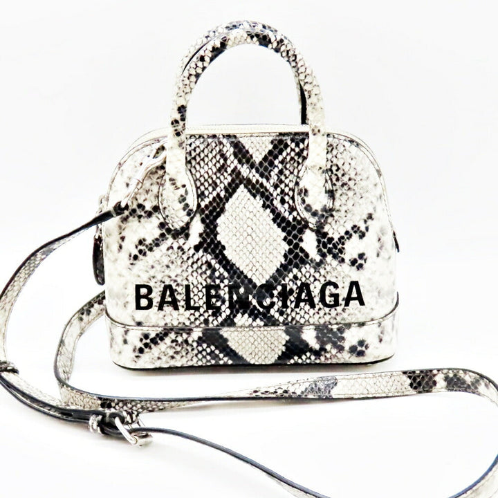 Top Quality Balenciaga Ville Top Handle XXS Python Embossed