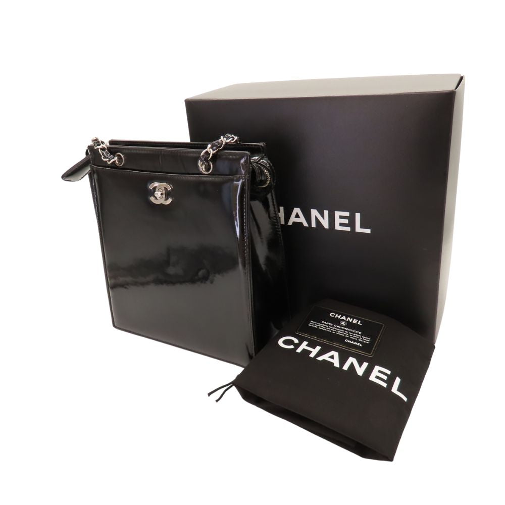 Top Quality Chanel Patent Leather Shoulder Bag Black
