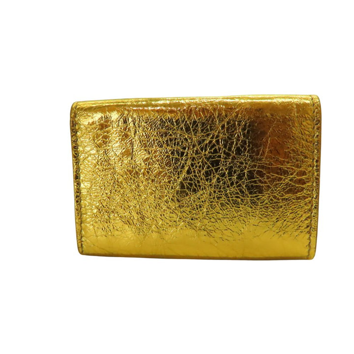 Top Quality Balenciaga Lambskin Mini Wallet Gold
