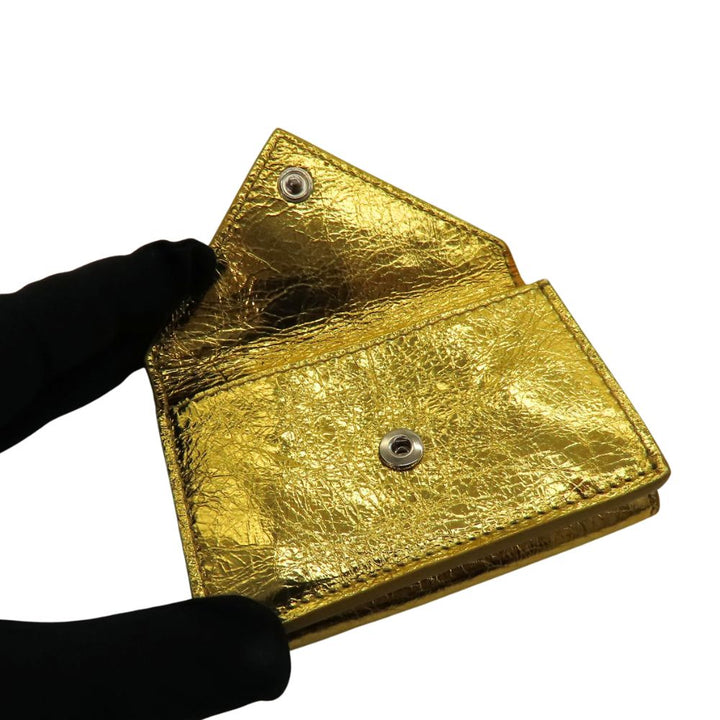 Top Quality Balenciaga Lambskin Mini Wallet Gold