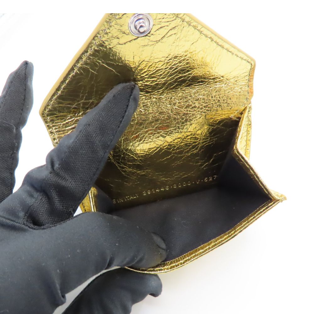 Top Quality Balenciaga Lambskin Mini Wallet Gold