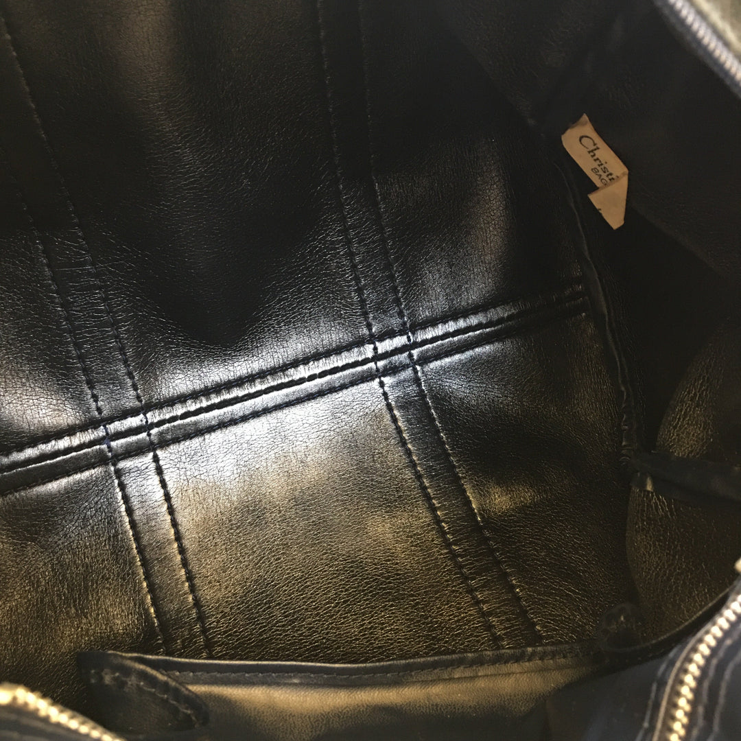 CHRISTIAN Top quality Dior Bowling Handbag in Blue Fabric