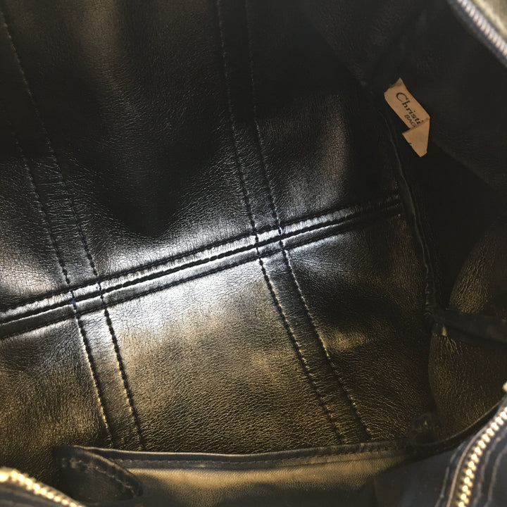 CHRISTIAN Top quality Dior Bowling Handbag in Blue Fabric
