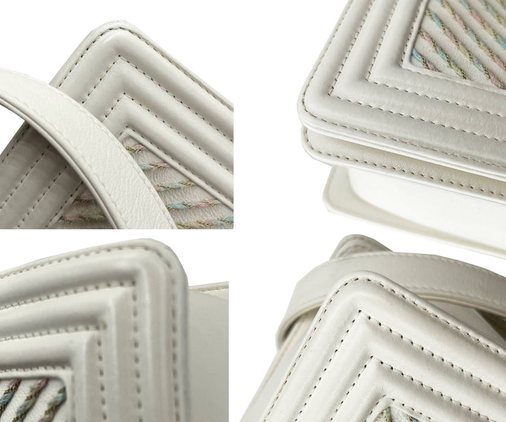 Top Quality Chanel Ivory Boy Pink Stitching Chevron Crossbody Bag