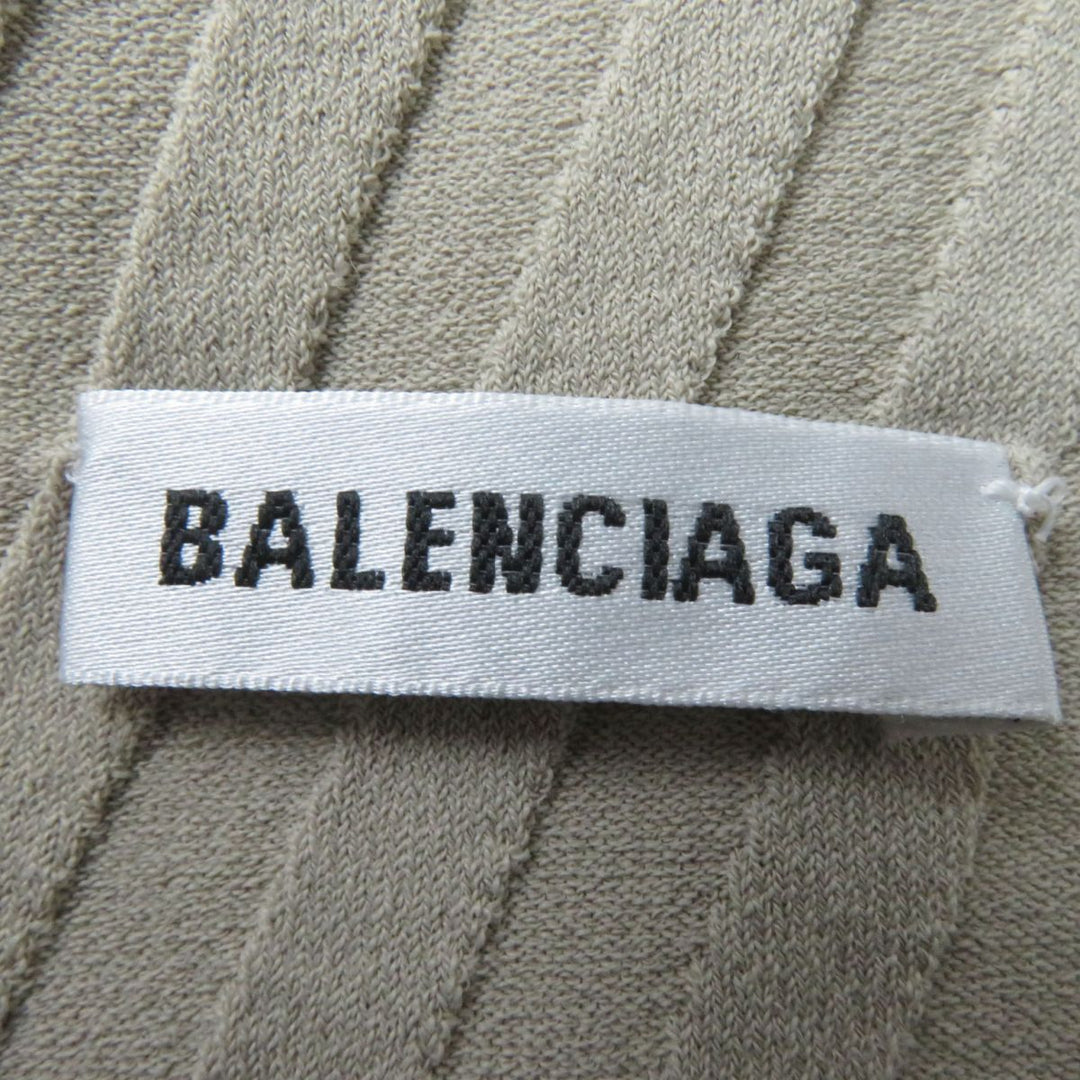 Top Quality Balenciaga Twisted Rib Turtleneck Top, Beige, Size S