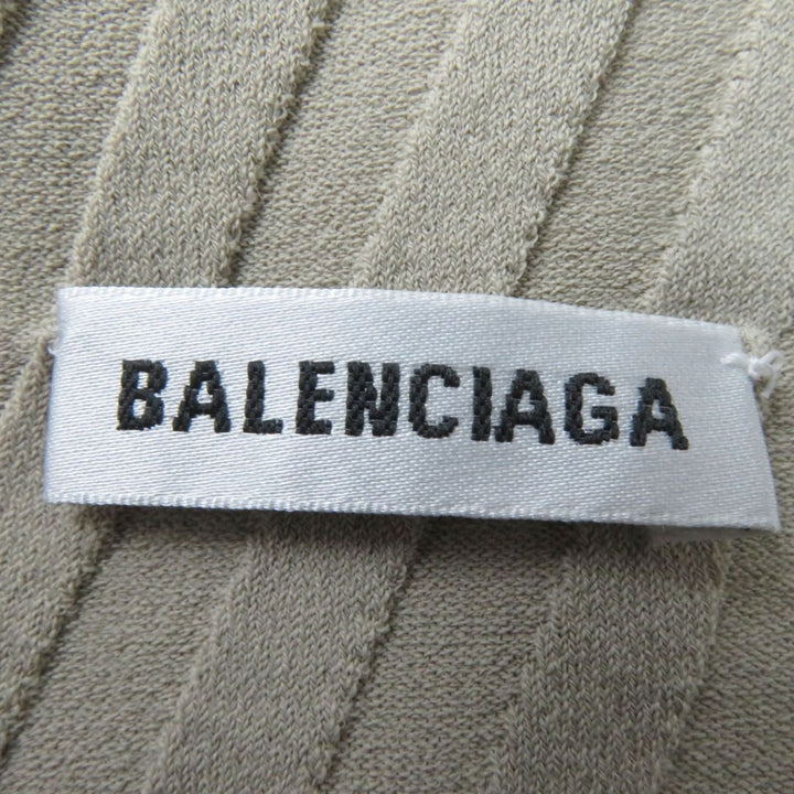 Top Quality Balenciaga Twisted Rib Turtleneck Top, Beige, Size S