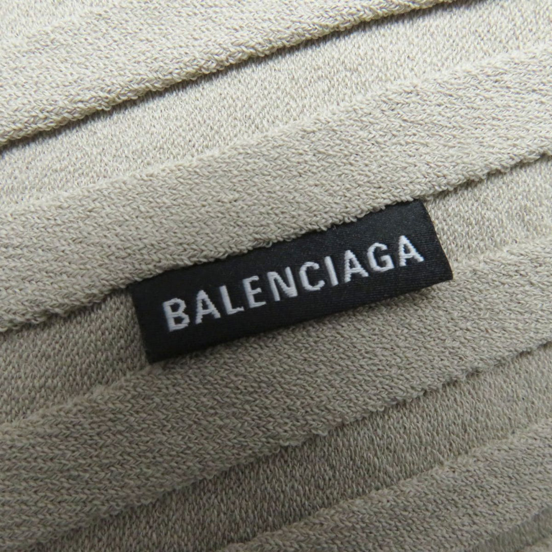 Top Quality Balenciaga Twisted Rib Turtleneck Top, Beige, Size S
