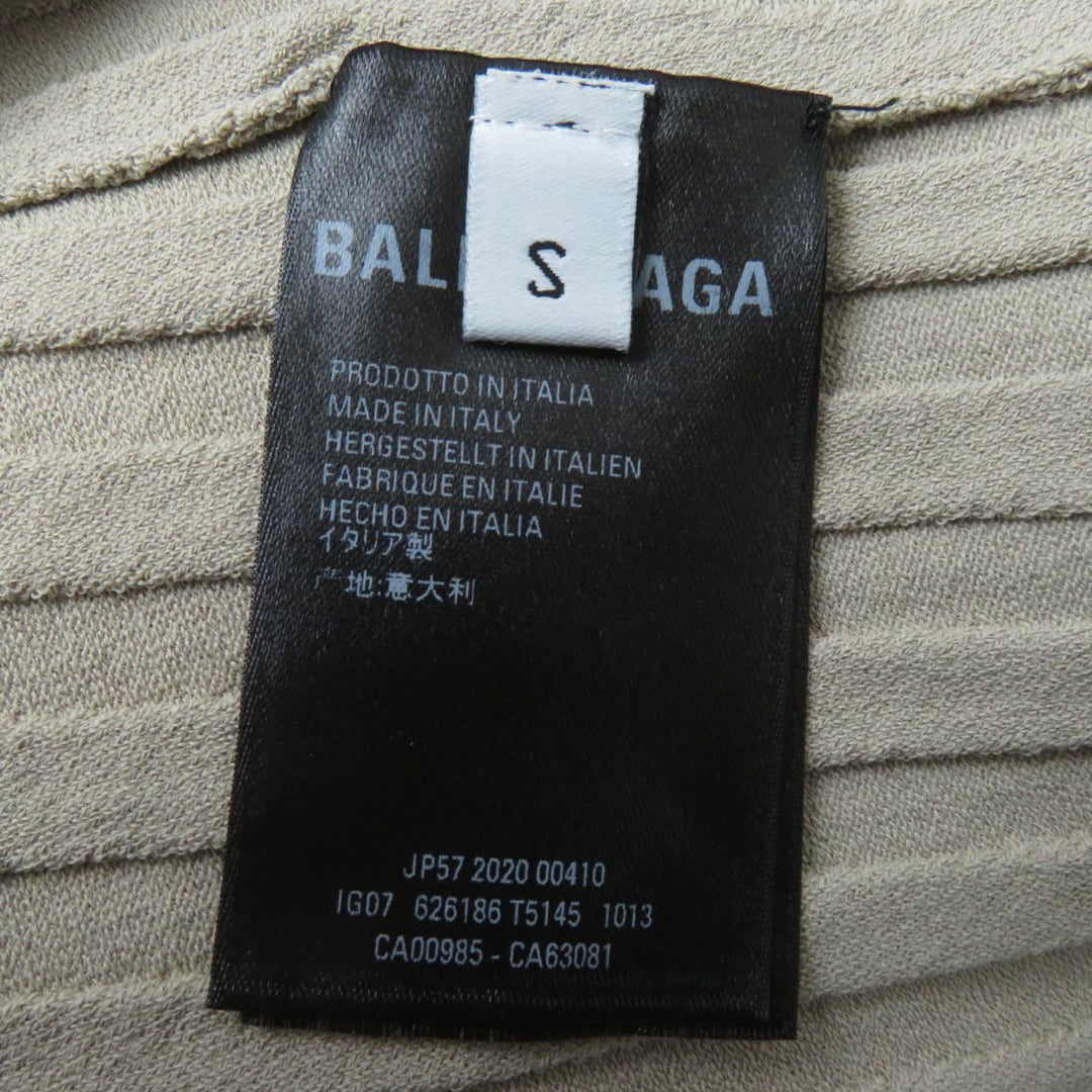 Top Quality Balenciaga Twisted Rib Turtleneck Top, Beige, Size S