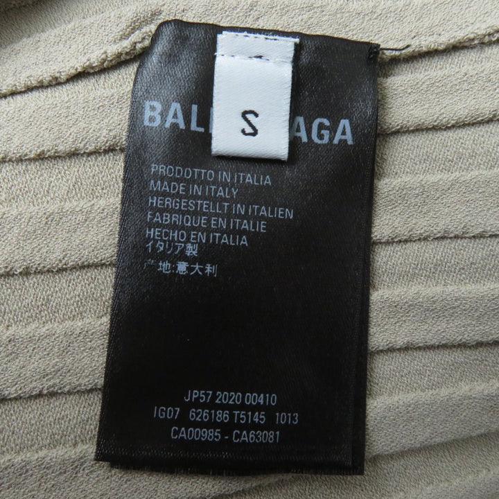 Top Quality Balenciaga Twisted Rib Turtleneck Top, Beige, Size S