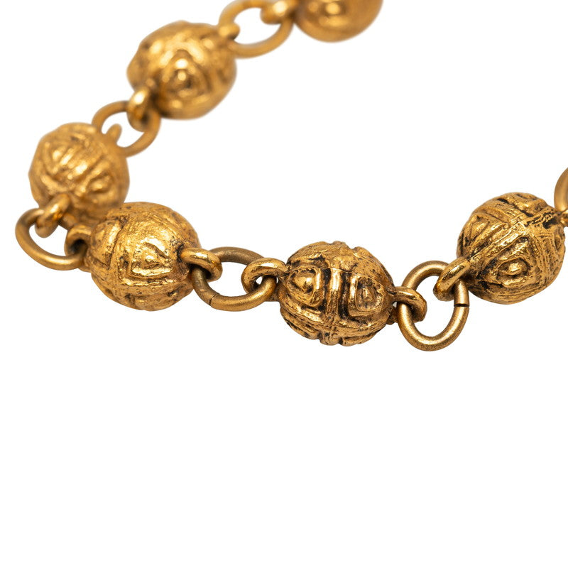Top Quality Chanel Vintage Coco Mark Ball Bracelet Gold Plated Women's