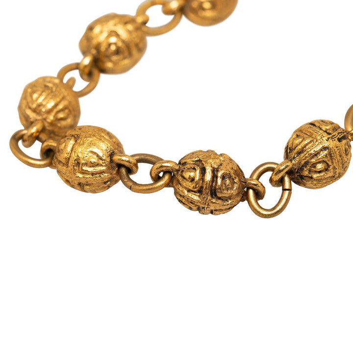 Top Quality Chanel Vintage Coco Mark Ball Bracelet Gold Plated Women's