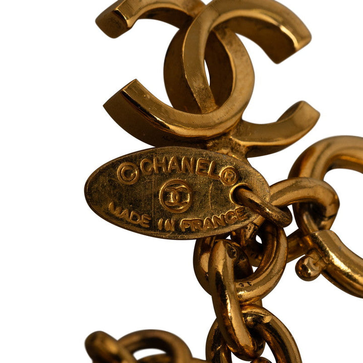 Top Quality Chanel Vintage Coco Mark Ball Bracelet Gold Plated Women's