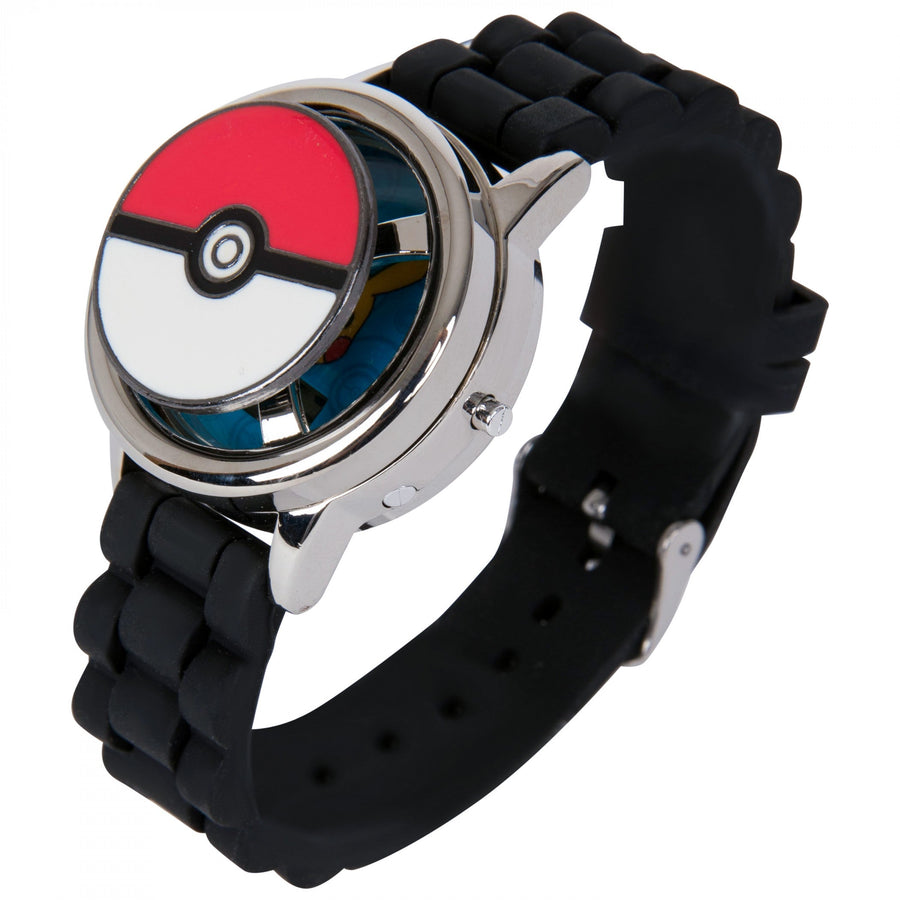 title:Pokemon Classic Pokeball Watch with Silicone Band;color:Black