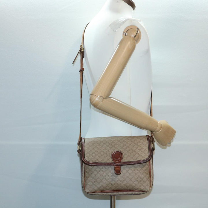 Celine Macadam Canvas Shoulder Bag Beige  ki2254