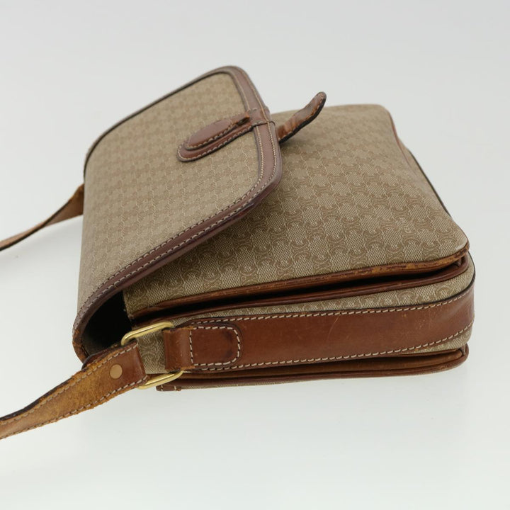 Celine Macadam Canvas Shoulder Bag Beige  ki2254