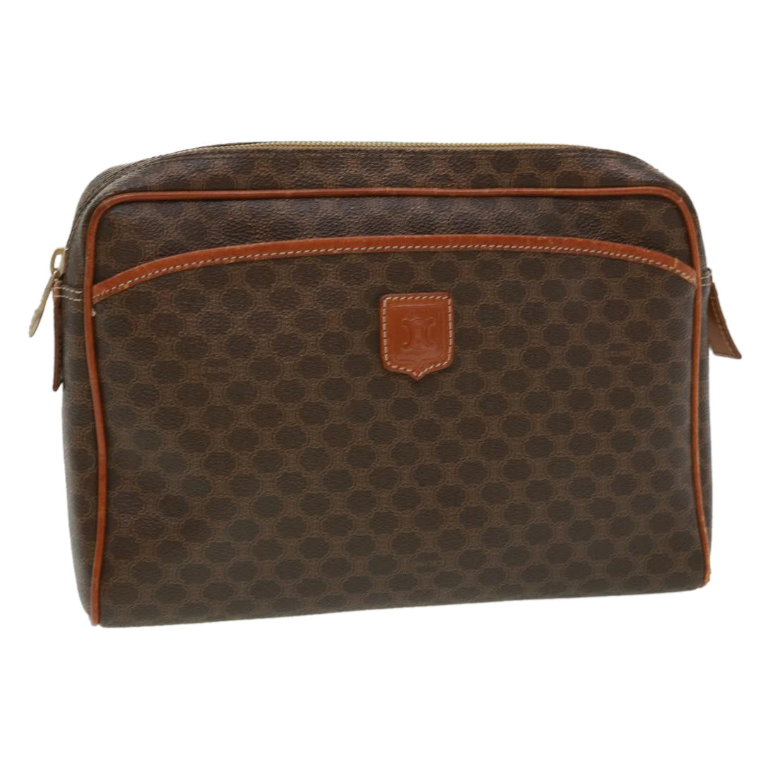 Celine Macadam Canvas Clutch Bag Brown  ki2485