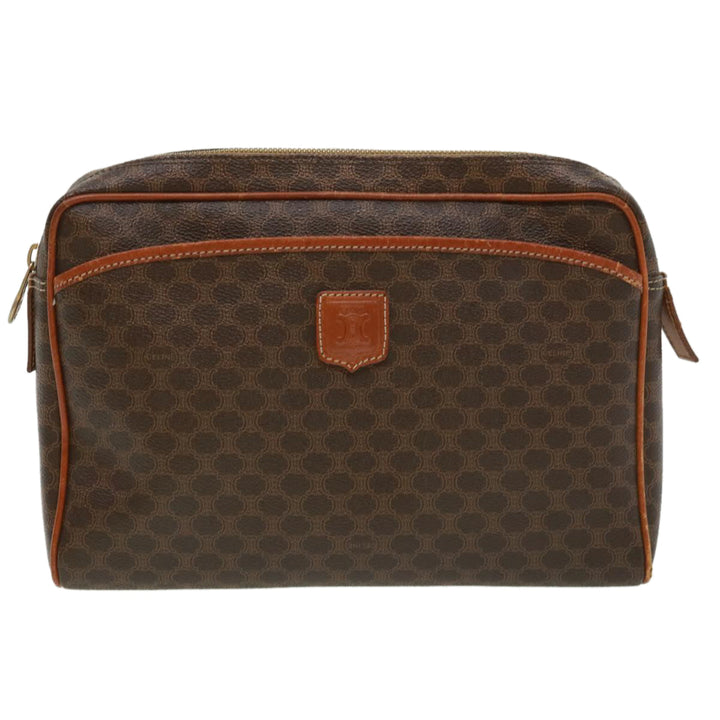 Celine Macadam Canvas Clutch Bag Brown  ki2485