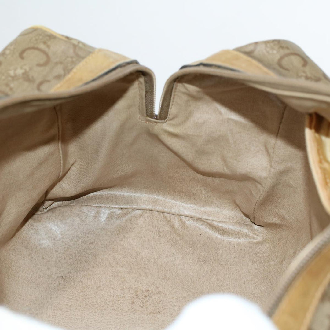Celine C Macadam Canvas Hand Bag Beige  ki2542