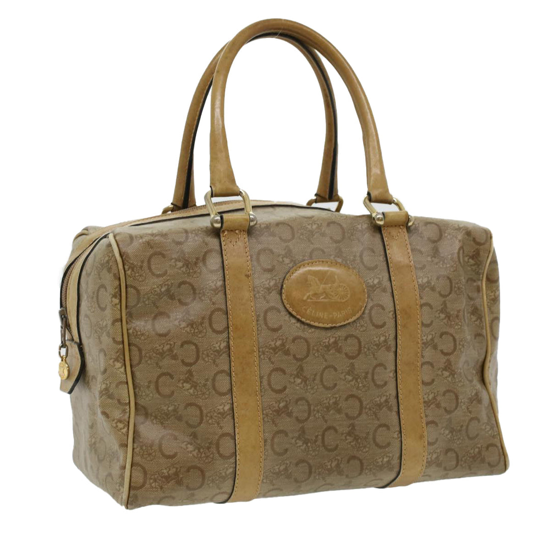 Celine C Macadam Canvas Hand Bag Beige  ki2542