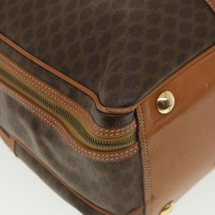 Top Quality Celine Macadam Canvas Boston Bag PVC Leather 2way Brown Auth ki2707