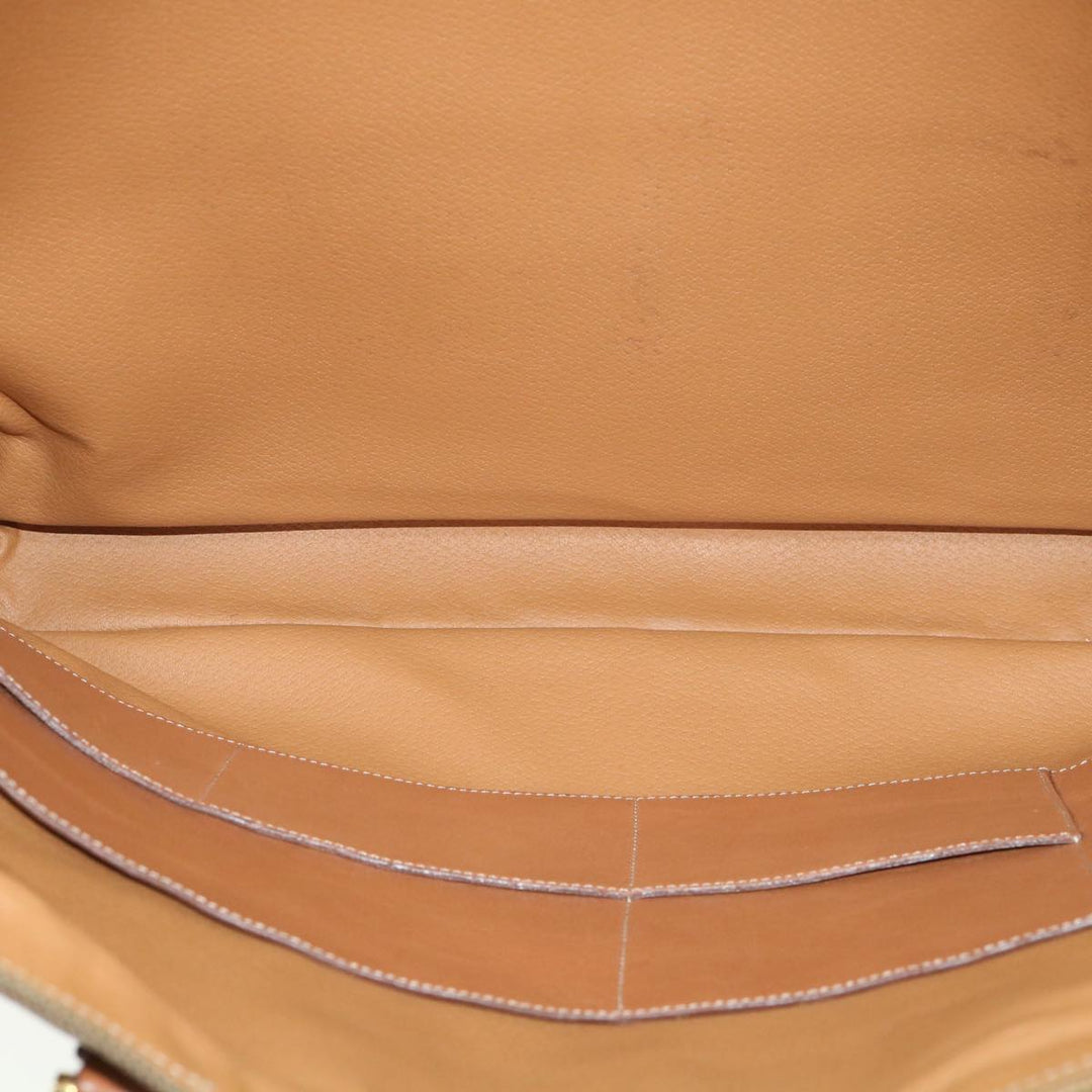 Celine Macadam Canvas Boston Bag PVC Leather 2way Brown Auth ki2707