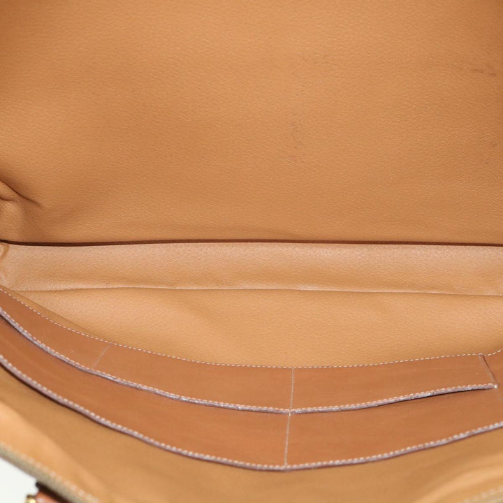 Celine Macadam Canvas Boston Bag PVC Leather 2way Brown Auth ki2707