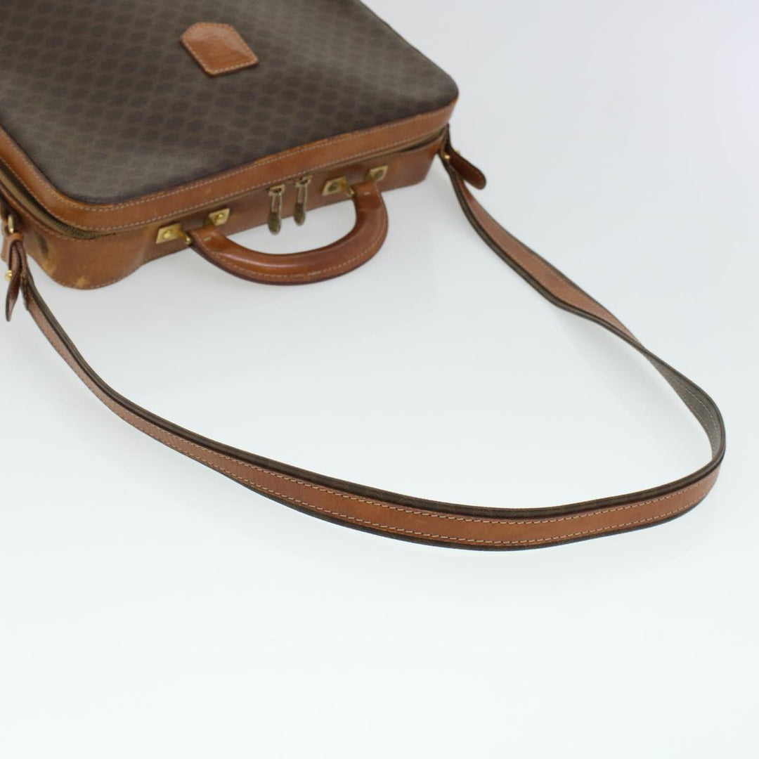 Celine Macadam Canvas Briefcase PVC Leather 2way Brown  ki3039