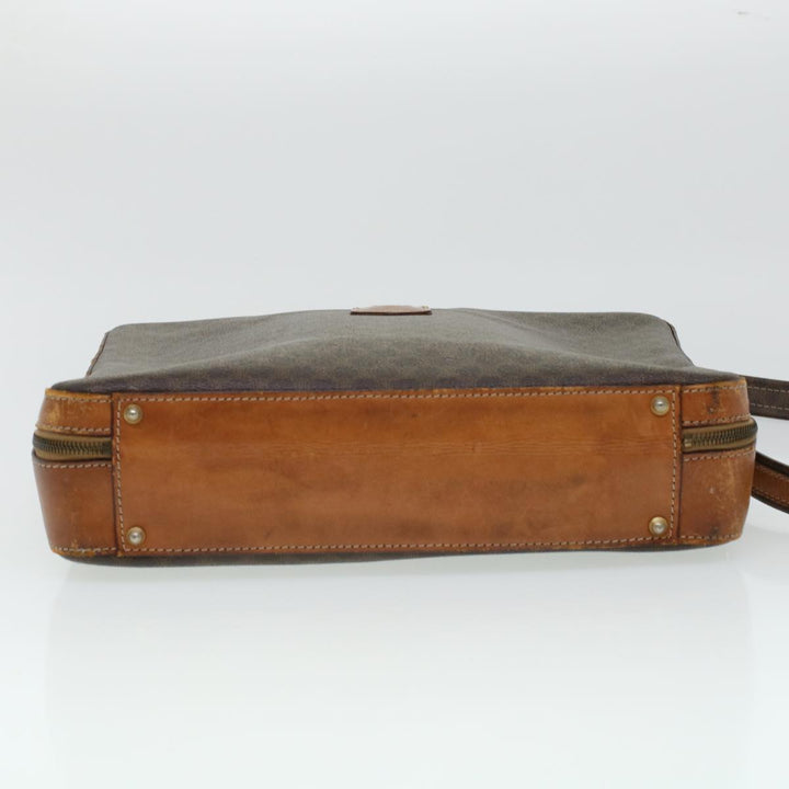 Celine Macadam Canvas Briefcase PVC Leather 2way Brown  ki3039