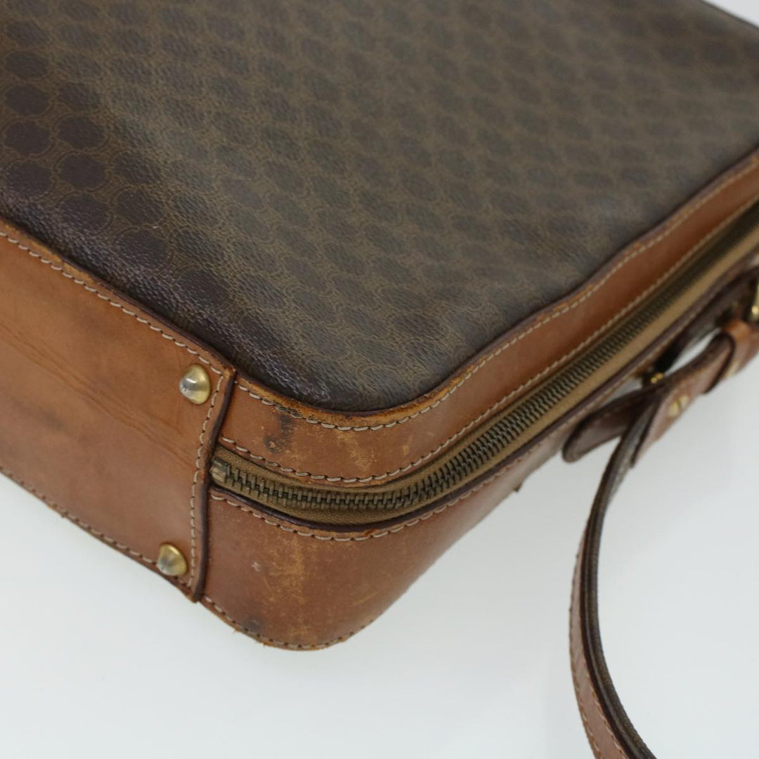 Celine Macadam Canvas Briefcase PVC Leather 2way Brown  ki3039