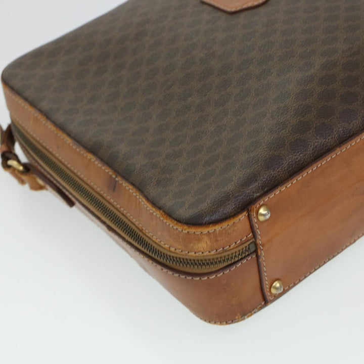 Celine Macadam Canvas Briefcase PVC Leather 2way Brown  ki3039