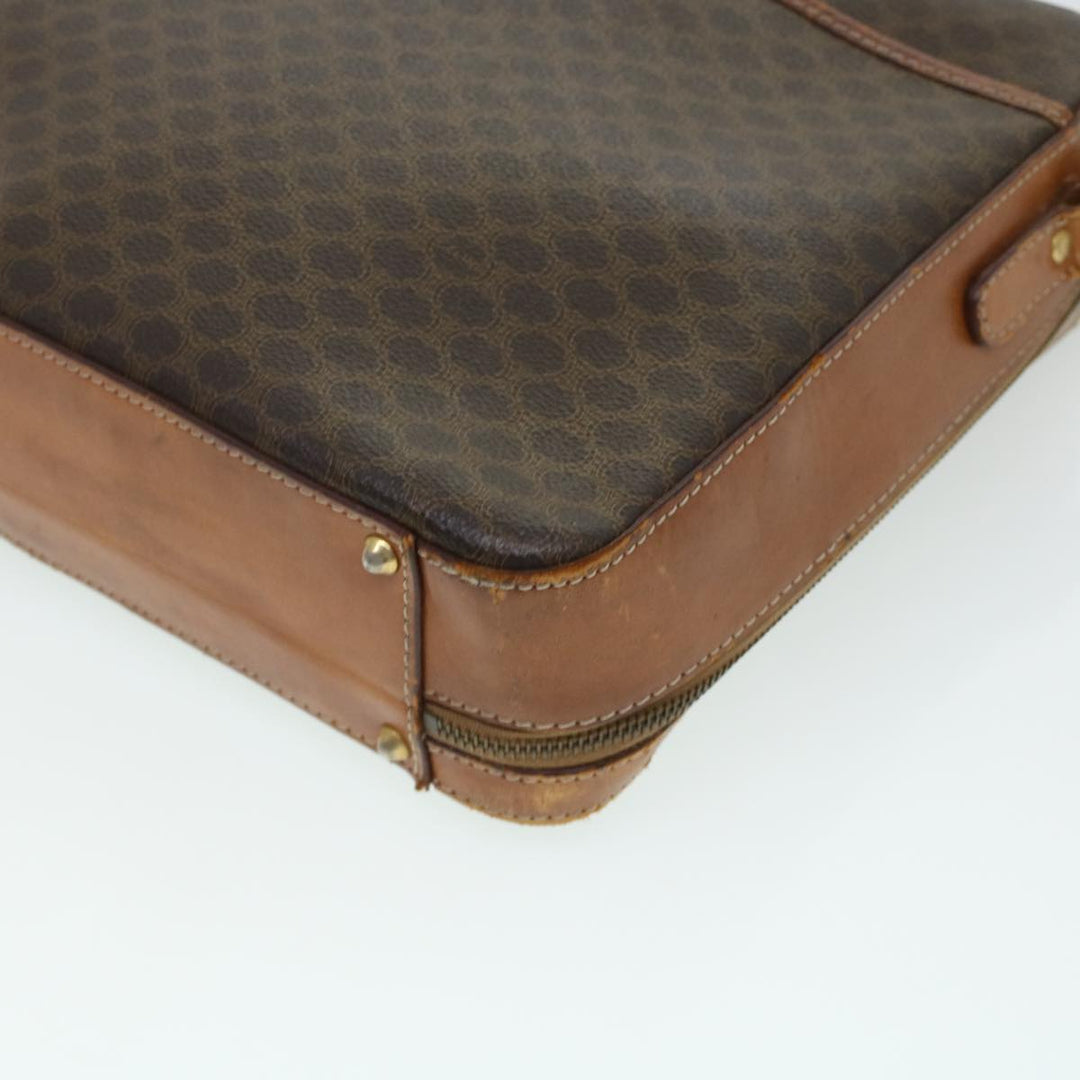 Celine Macadam Canvas Briefcase PVC Leather 2way Brown  ki3039