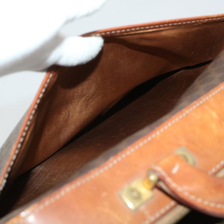 Celine Macadam Canvas Briefcase PVC Leather 2way Brown  ki3039