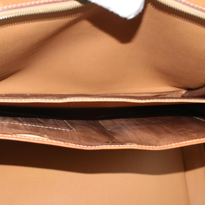 Celine Macadam Canvas Briefcase PVC Leather 2way Brown  ki3039