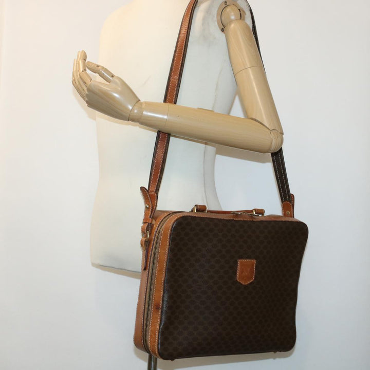 Celine Macadam Canvas Briefcase PVC Leather 2way Brown  ki3039
