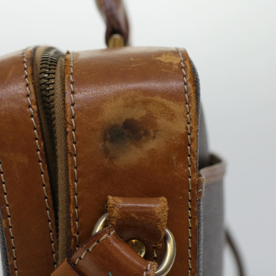 Celine Macadam Canvas Briefcase PVC Leather 2way Brown  ki3039