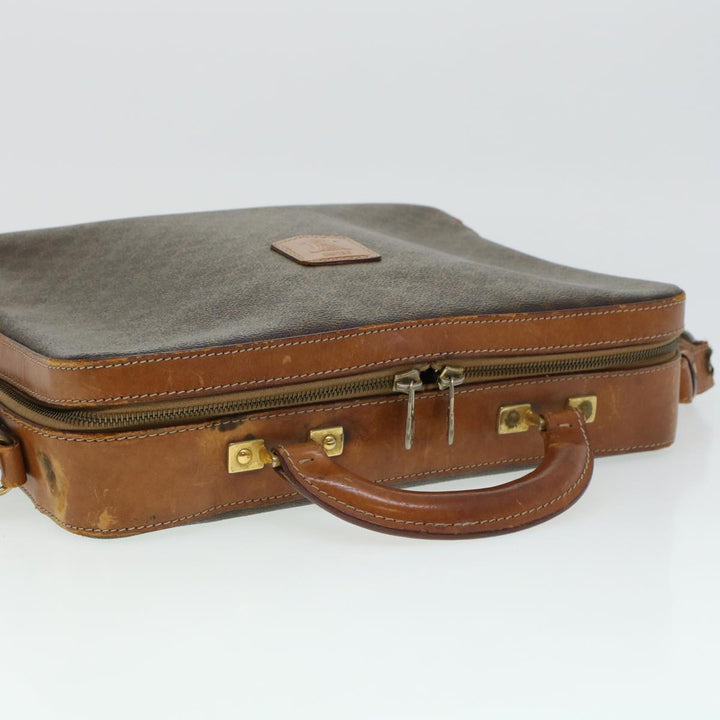Celine Macadam Canvas Briefcase PVC Leather 2way Brown  ki3039