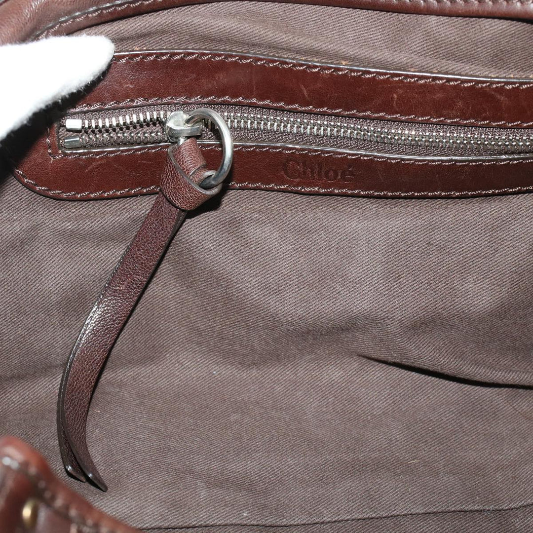 Chloe Hand Bag Leather Brown ki3040
