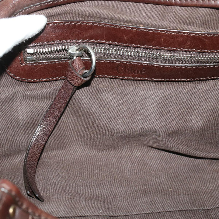 Chloe Hand Bag Leather Brown ki3040